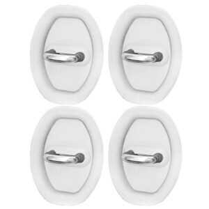 4 Pcs Car Door Lock Silicone Covers - White Color
